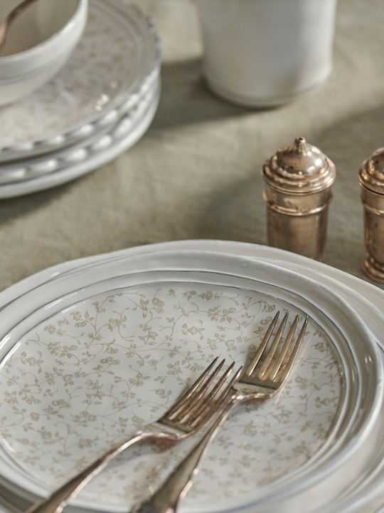 Laura Ashley Artisan Чиния Плитко от Порцелан Бял с Диаметър 26см