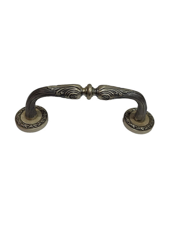 Spanish Brass Front Door Handle Mestre 4924-arg Antique Silver Length 18.5cm