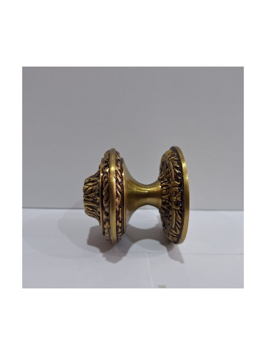 Spanish Brass Front Door Knob Coba 4874-000-20α1 Matte Gold Dimensions 70×70×61 Mm