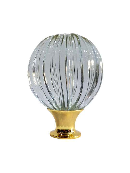 Spanish Brass Front Door Knob Viher 4866-Gold Murano Crystal
