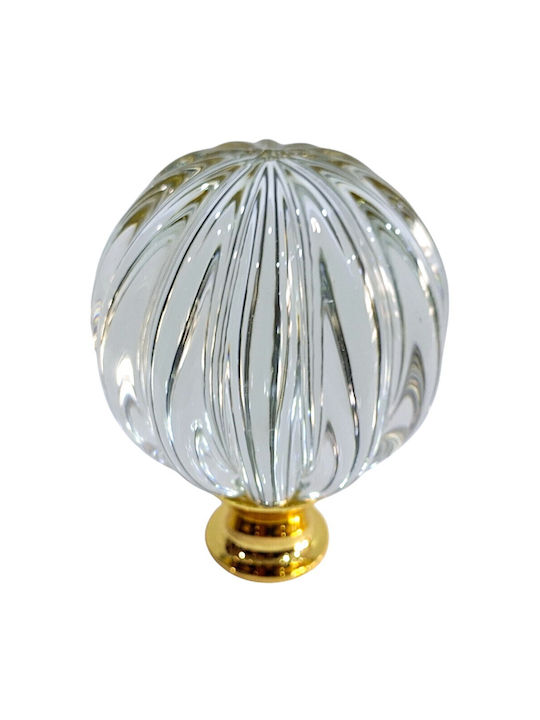 Spanish Brass Front Door Knob Viher 4866-Gold Murano Crystal