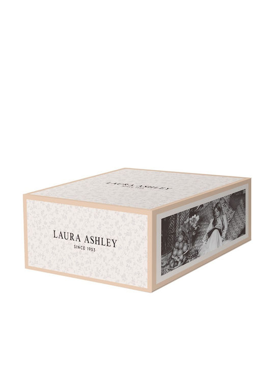 Laura Ashley Wild Clematis Πιάτο Γλυκού από Πορσελάνη Λευκό με Διάμετρο 12cm 4τμχ