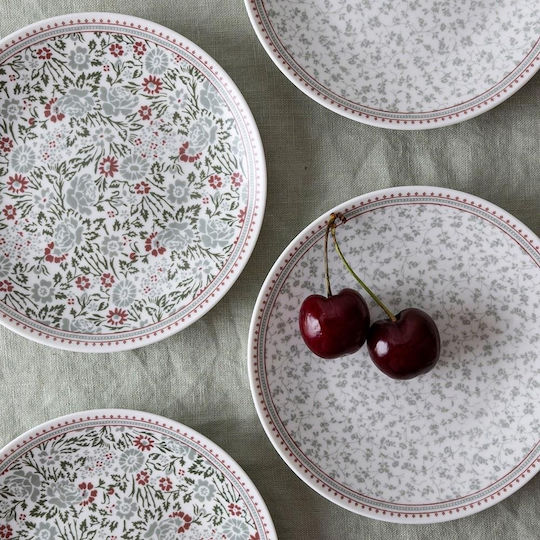 Laura Ashley Wild Clematis Чиния Пустинята от Порцелан Бял с Диаметър 12см 4бр