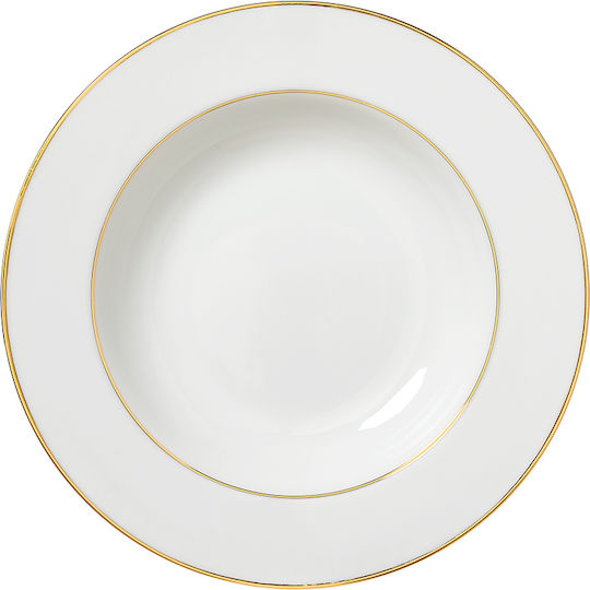 XM-Casa Plate Soup made of Porcelain White with Diameter 23cm