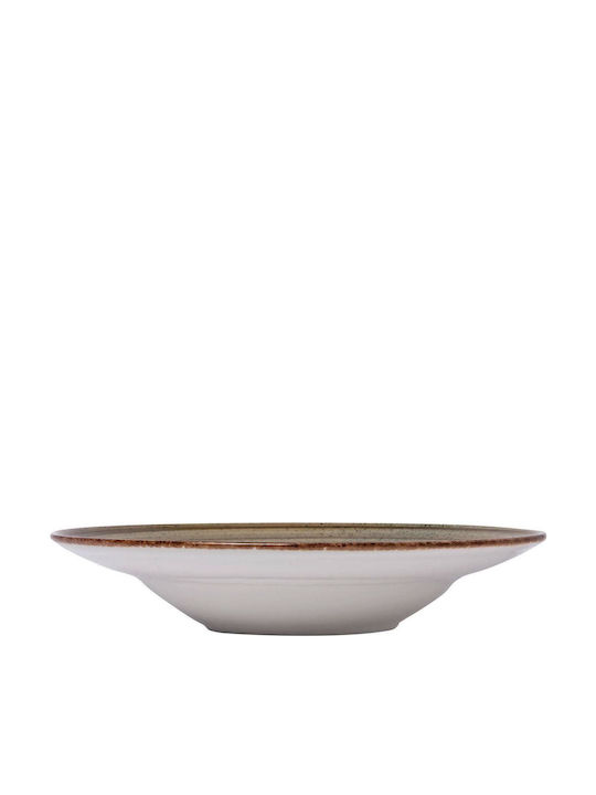 Güral Porselen Terra Avanos Plate Pasta made of Porcelain Terra with Diameter 26cm 6pcs