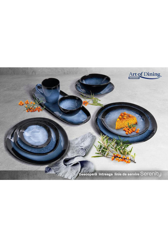 Set 4 Oval Ceramic Plates 28 Cm Serenity