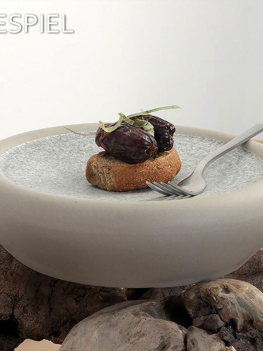 Espiel Corsica Plate Shallow Ceramic Gray with Diameter 23.5cm