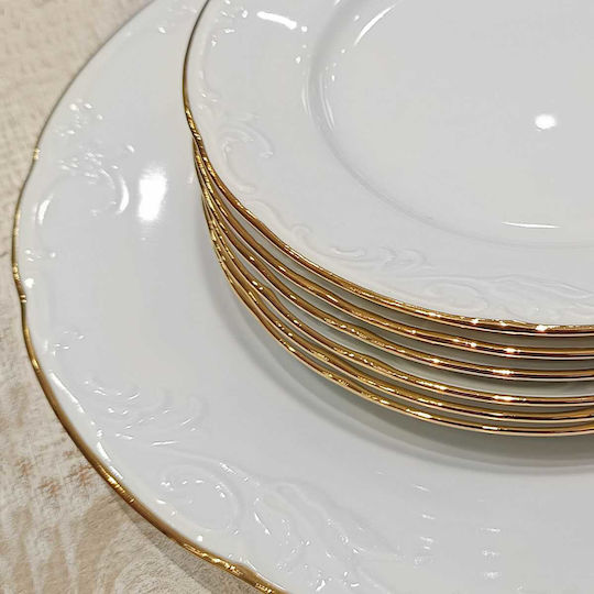 XM-Casa Plate Shallow made of Porcelain White 7pcs