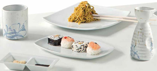 GTSA Japan Plate Desert Square made of Porcelain White 20x20cm