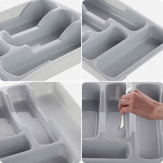 Curver Drawer Cutlery Tray LUN119 Opening Plastic 30x42x6.4cm Grey