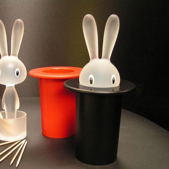 Alessi Alessi Zahnstocher-Etui Magic Bunny Kunststoff 7x7x14cm Schwarze