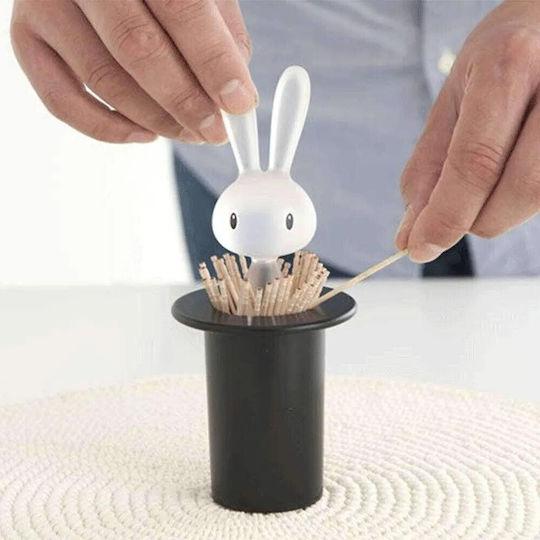 Alessi Alessi Zahnstocher-Etui Magic Bunny Kunststoff 7x7x14cm Schwarze