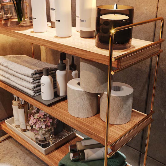 Hanah Home Tischspiel Metallische Küchenorganisationsständer 45x16x40cm Gelbe