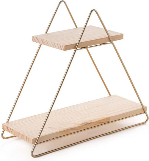 Hanah Home Raft Metalic De Perete 38x16x42cm Galben