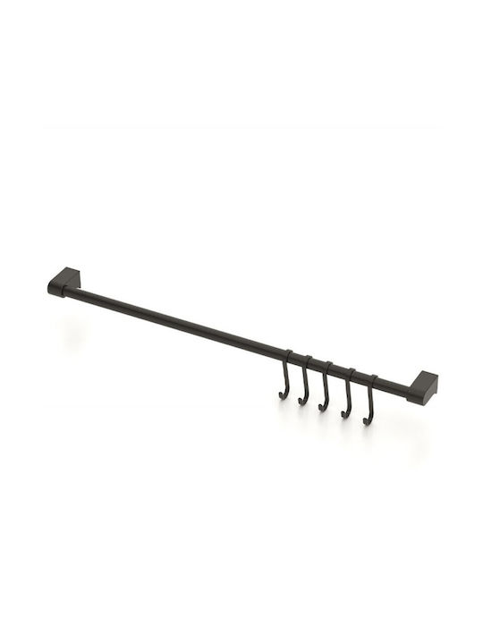 Tekno-Tel Metallic Kitchen Hanger 40cm Ø16cm Chrome Plated Steel Black Matt
