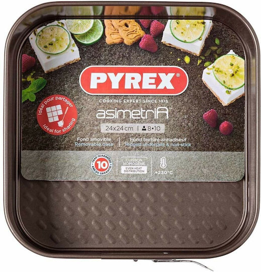 Pyrex Asimetria Backform Torte Aluminium mit abnehmbarem Boden 24x24cm 1cm
