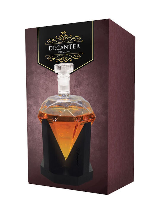 Diamond Decanter Glass Whiskey Decanter 24cm with Stopper