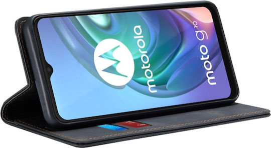Motorola Moto G30 Moto G10 Moto G20 Handyhülle Schutz Innovation Weiches Brieftasche Premium Eco-Leder Kartenart Innere Brieftasche Schwarz Set Sticker