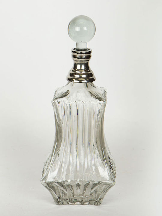 Metallic Decanter with Stopper Silver