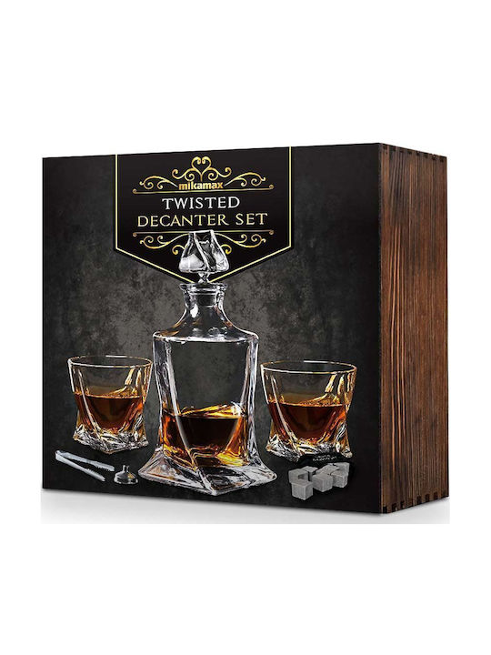 Mikamax Glas Karaffe zum Servieren Whiskey 27cm mit Verschluss Transparent 850ml 1Stück