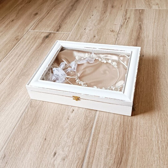 Wooden Stefana Box 33x26.5x6.5cm Antique Champagne 239-545-48