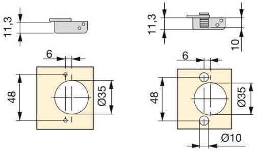 Μεντεσες Emuca Κουμπωτος Γονατο Inox Τακακι Διπλη Ρυθμιση 223-1067207ino
