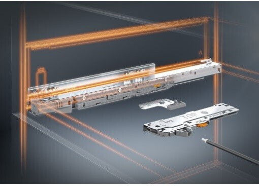 Οδηγος Κρυφος Συρταριου Blum Movento 760h Φρενο Tip On 100% Ανοιγμα 104-760h700tip