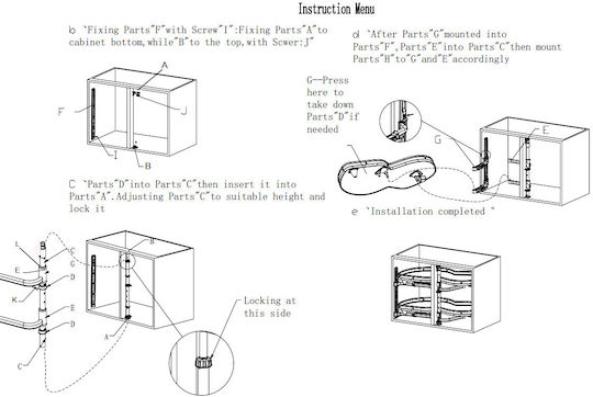 Kitchen Mechanism Bean Finetto Brake Door 45cm White Right Opening 102-1310#45fbi 500mm Depth