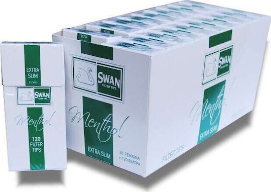 Swan Menthol Extra Slim Μέντα 120 Φιλτράκια 20τμχ
