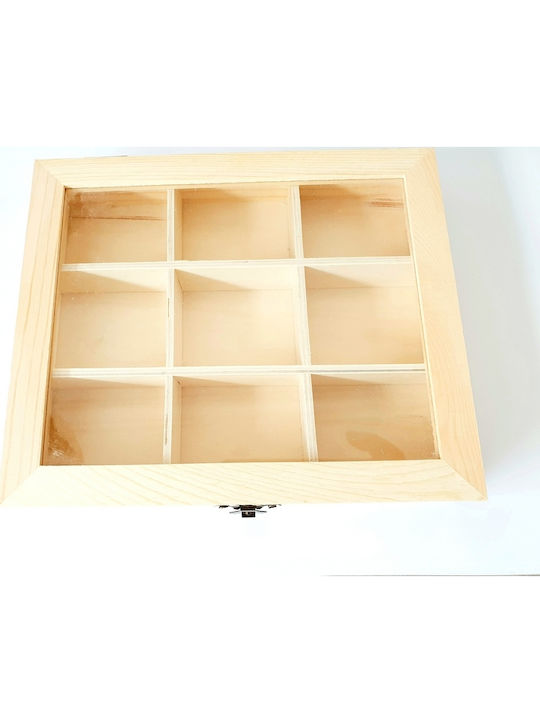 Tpster Ξύλινο Κουτί Αποθήκευσης με Καπάκι 21.5x17x4cm