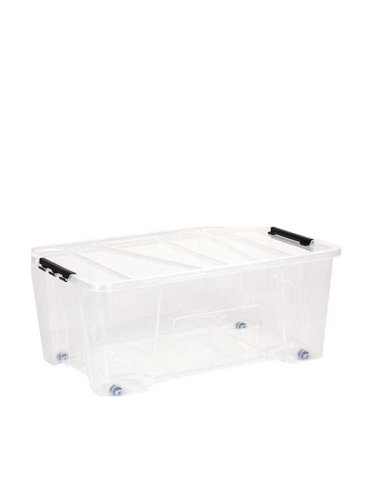 Toomax Kunststoff Aufbewahrungsbox mit Rollen und Deckel Transparent 57x39x24cm 1Stück