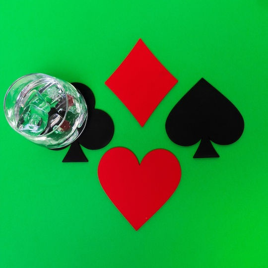 Balvi Dealer Σουβέρ Στρογγυλό Πλαστικό Κόκκινο 10.5cm 4τμχ