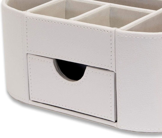 Organizator De Birou Din Piele Alb 25x17.5cm 1 Bucată