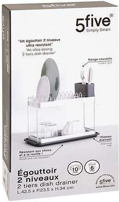 5Five 5Five Geschirrabtropfer & Abtropfgitter Aluminium Graues 42x23x35cm