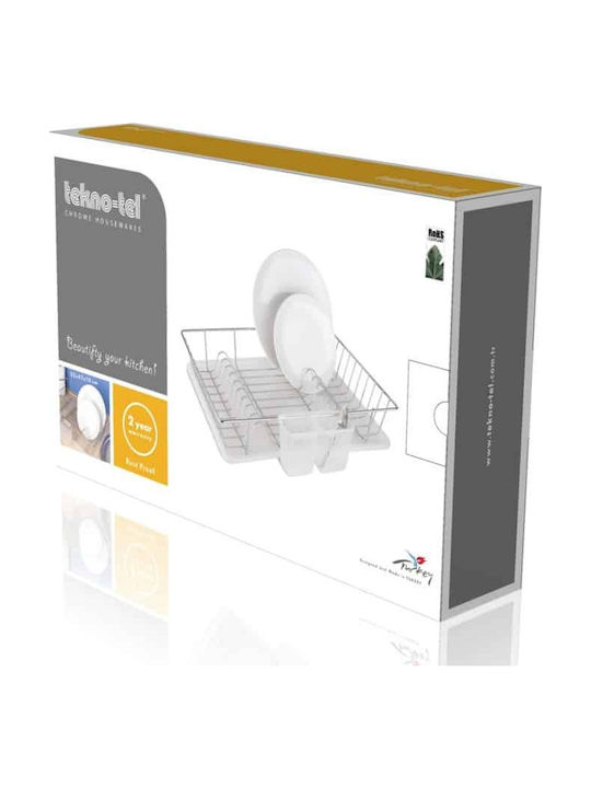 Tekno-Tel Στραγγιστήρι Νεροχύτη Μεταλλικό Ασημί 19x31x9cm