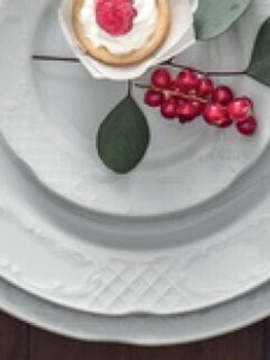 Güral Porselen Flora Servierplatte Oval aus Porzellan Weiß 32x23cm 1Stück