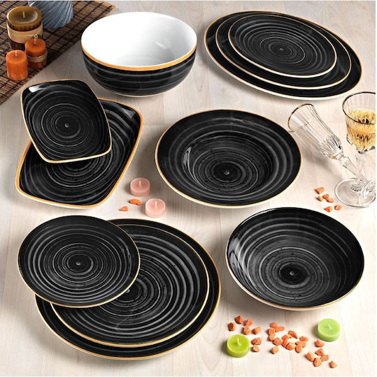 Dot Serving Platter Oval made of Porcelain Gray 36x26cm