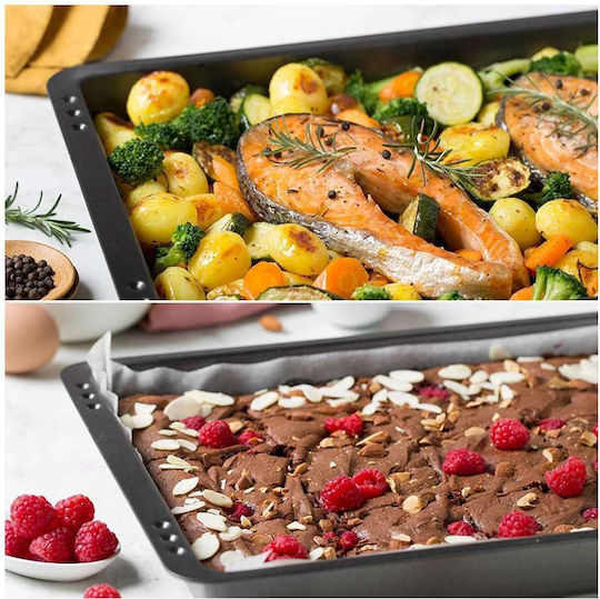 Decora Aluminum Baking Pan with Non-Stick Interior Coating Black 29x42cm