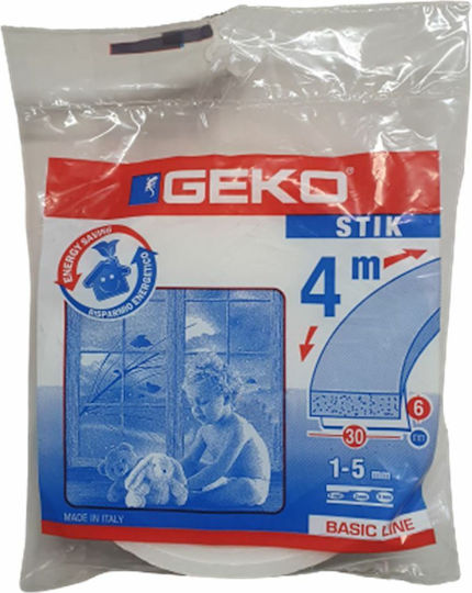 Geko Foam Self-Adhesive Tape Draft Stopper Window in White Color 4mx3cm