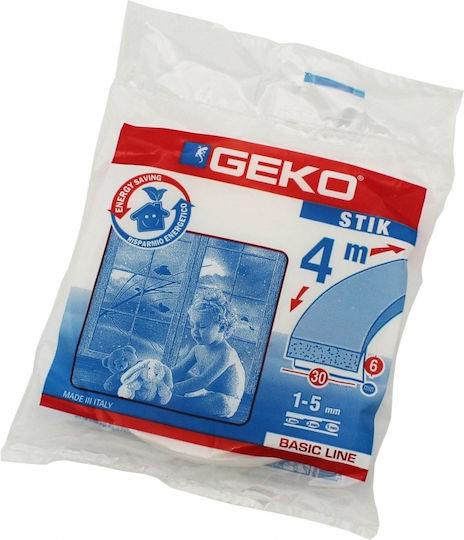 Geko Foam Self-Adhesive Tape Draft Stopper Window in White Color 4mx3cm