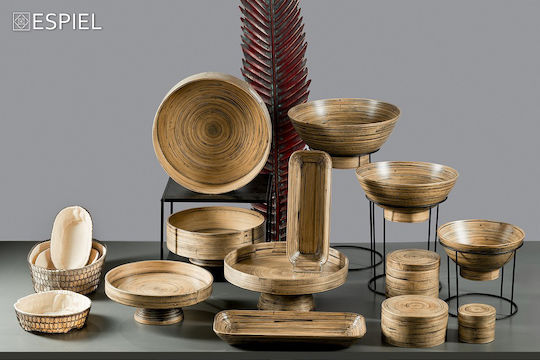 Espiel Bali Bamboo Rechteckig Serviertablett aus Bambus in Braun Farbe 33.5x12x4cm BAB104 2Stück