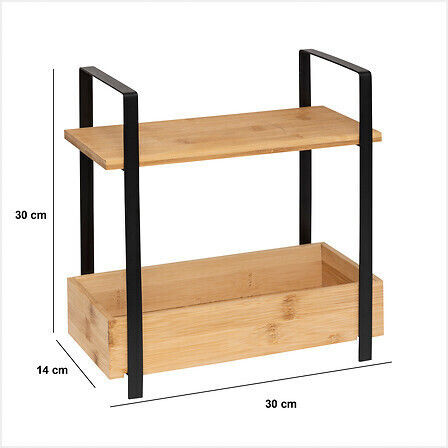 5Five Tabletop Argy Bamboo Base 30x14x30cm Black