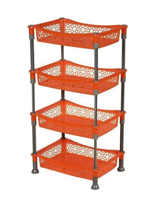 TnS Plastic Kitchen Rack 4 Tiers Beige 36x36x76cm