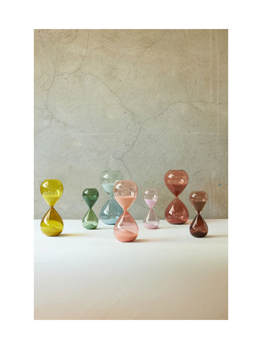 Designworks Dekorative Bürosanduhr aus Glas 20x7.5x19.5cm in Orange Farbe