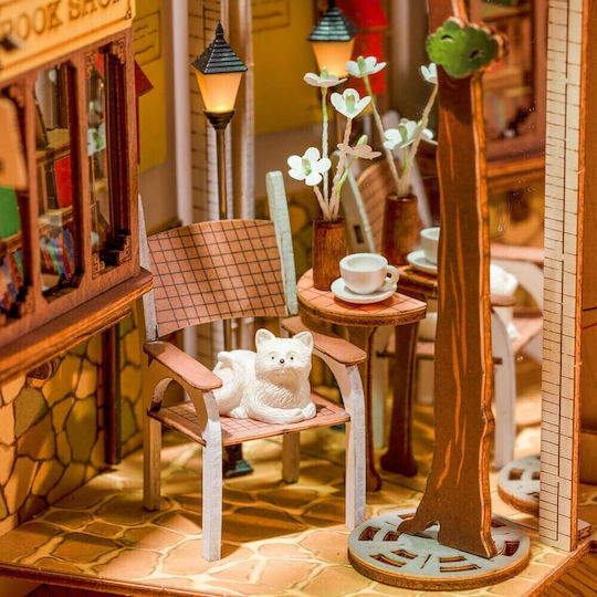Robotime Παιχνίδι Κατασκευών Ξύλινo DIY Sunshine Town Miniature Bookend για Παιδιά 14+ Ετών