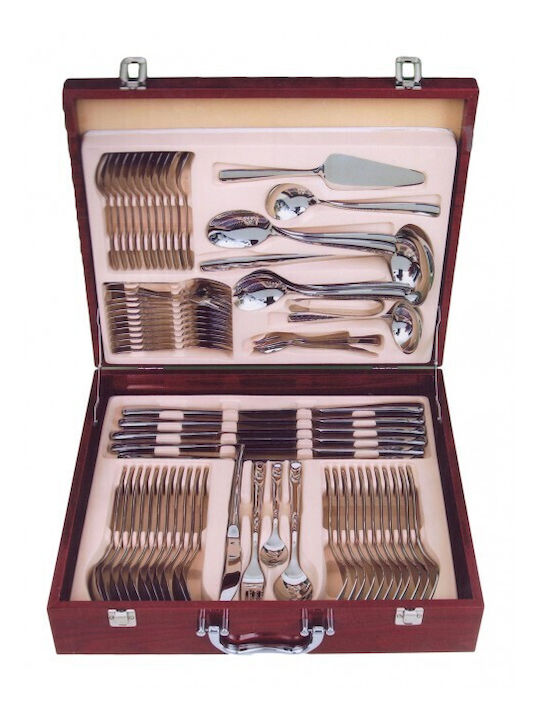 Karvounis T-1010 Besteckset Edelstahl Silber 72Stück mit Koffer
