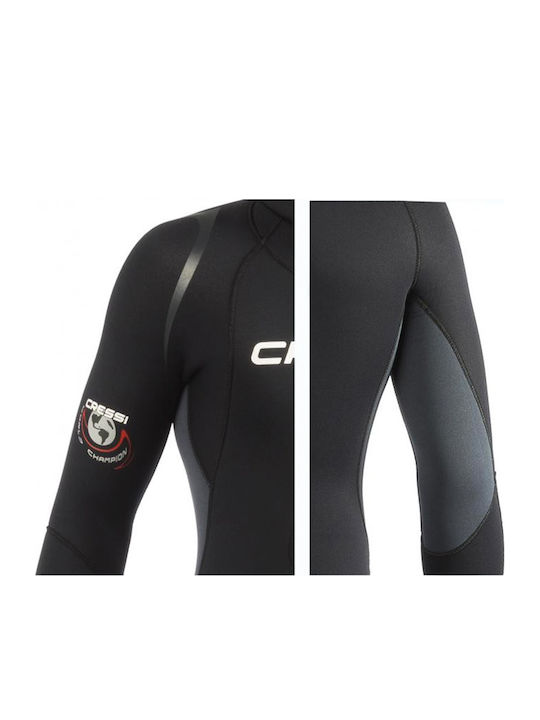 CressiSub Apnea Divisible Shaved Diving Suit with Chest Pad for Spearfishing Black 5mm