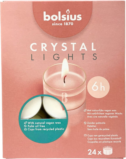 Bolsius Ρεσώ Crystal Lights Αρωματικό σε Λευκό Xρώμα (έως 6 Ώρες Καύσης) 144τμχ