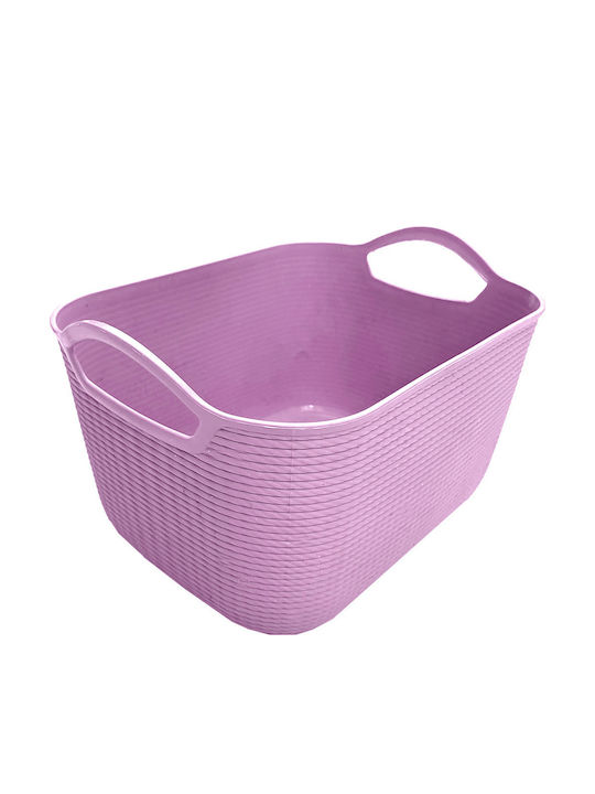 TnS Καλάθι Αποθήκευσης Πλαστικό Ροζ 30x22cm