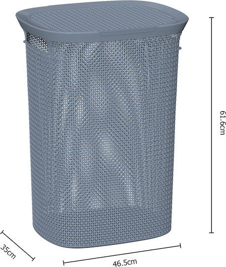 5Five Coș de Depozitare Plastic cu capac Gri 57lt 1buc